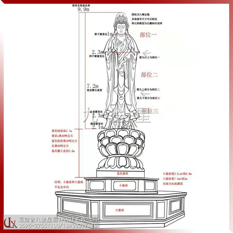 9.9米石雕觀(guān)音設(shè)計(jì)圖