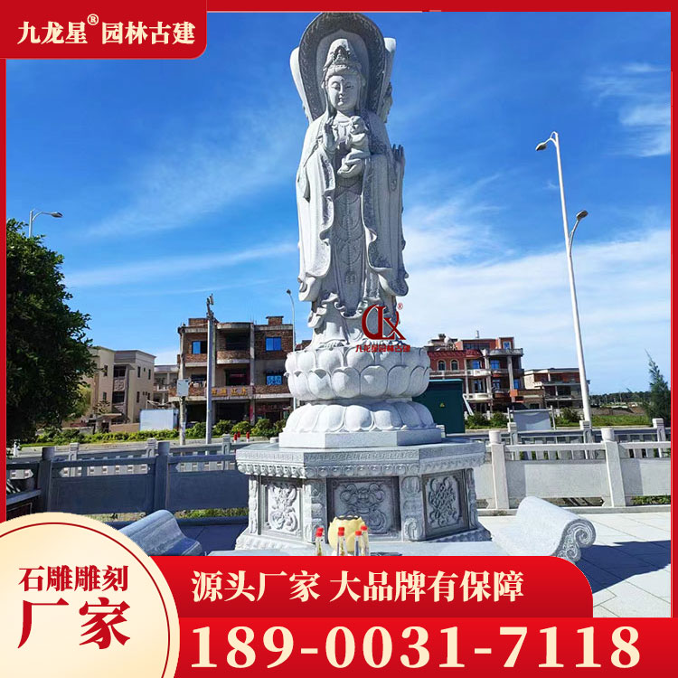 三面觀(guān)音像石雕圖片