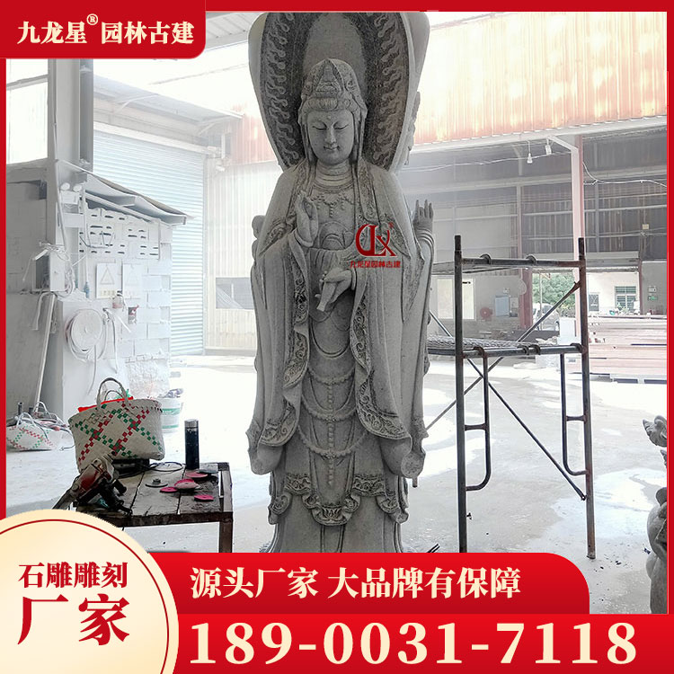 三面觀(guān)音像石雕圖片